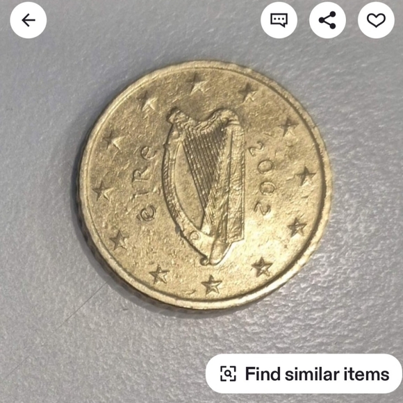 Gold Coin with Harp Design - Picture 1 of 1